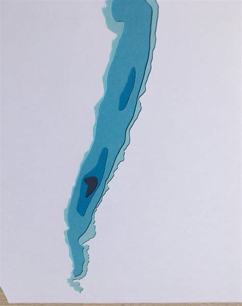 Coniston Water Lake District Cut Bathymetric Map Unframed Custom Made ...