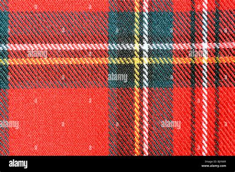 Scottish plaid fabric closeup Stock Photo - Alamy