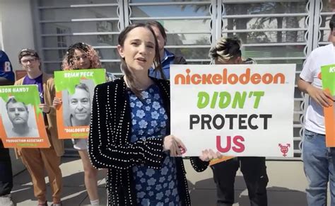 Former Child Actress Alexa Nikolas Leads Protest Outside Nickelodeon