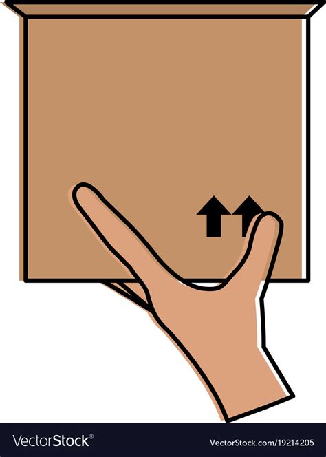 hand  carton box packing icon royalty  vector image