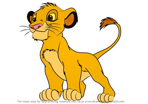 Learn How to Draw Baby Simba from The Lion King (The Lion King) Step by ...