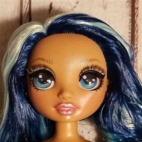 large doll rainbow high blue skyler bradshaw  tall nude blue long