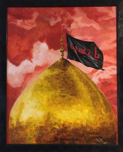 Art Print, Original Acrylic Painting 12x15 Imam Hussain Painting Shrine ...