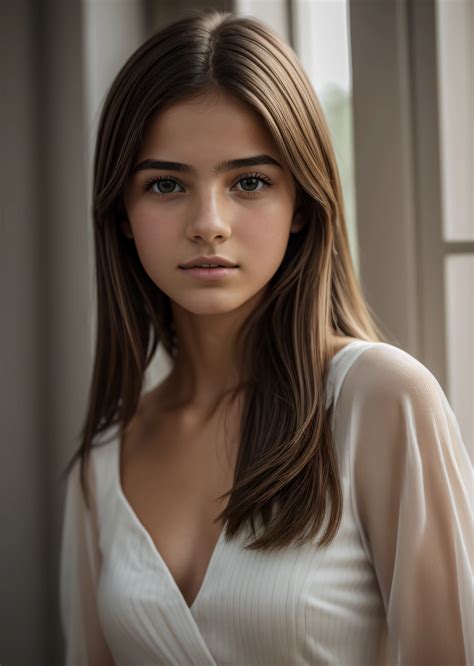 A close up of a woman in a white dress looking at the camera - SeaArt AI