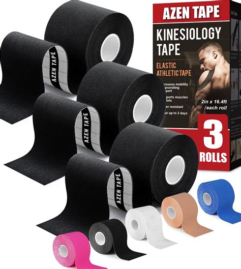 Amazon.com: AZEN 3 Rolls Kinesiology Tape, 16.4 ft Waterproof Kinetic
