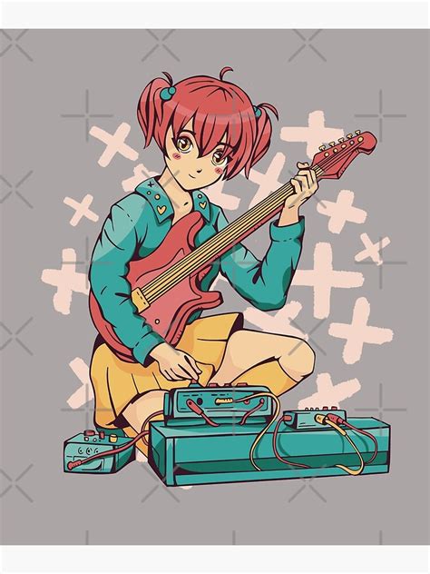 "anime girl electric guitar" Poster for Sale by ZAINEEE | Redbubble