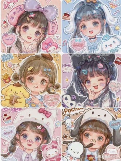 sanrio character anime karakter sanrio ilustrasi karakter lukisan lucu