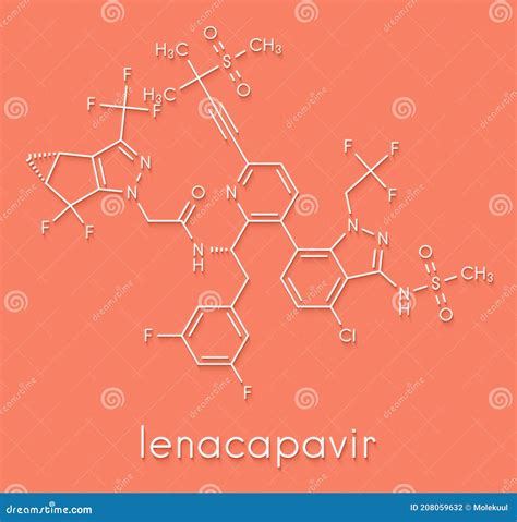 Lenacapavir Antiviral Drug Molecule. Skeletal Formula Stock ...