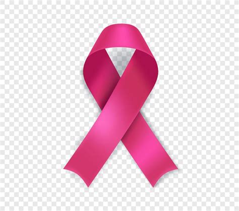 Breast cancer awareness symbol. Pink ribbon isolated on transparent ...