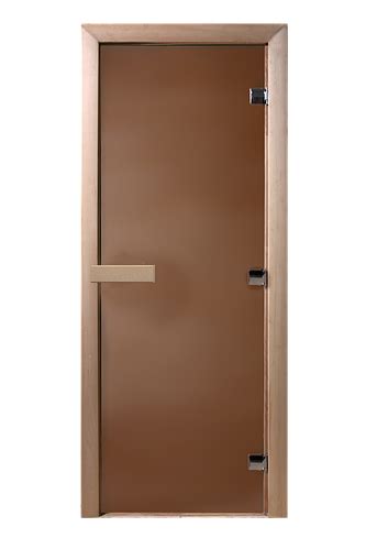 Стеклянная дверь для бани и сауны DoorWood бронза 3 петли 70/190 осина ...