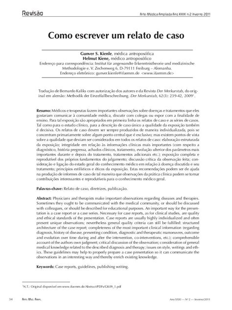 Relato De Caso Exemplo - Como escrever relato de caso