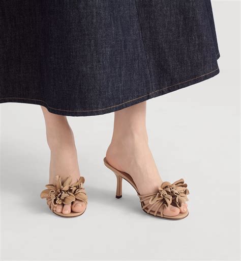 Dior Blossom Heeled Slide Nude Lambskin | DIOR