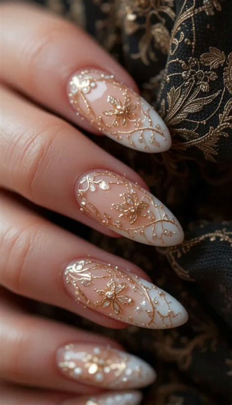 Nails ombre sparkle designs are dominating the wedding season 3