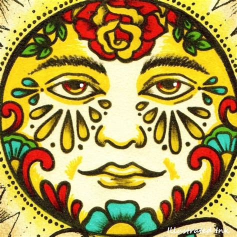 Mexican Folk Art Sun EL SOL Loteria Print 5 X 7 8 X 10 or 11 - Etsy