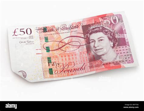 50 Pound Note Sterling British Currency on white background Stock Photo ...