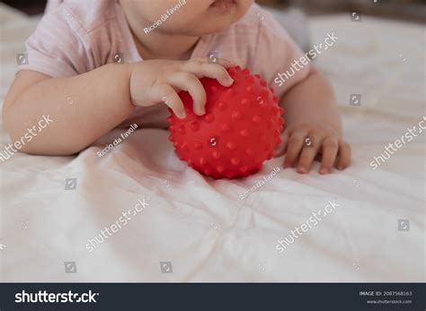 Baby Holding Ball Her Hands Educational Stock Photo 2087568163 ...