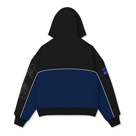 Moletom Boxy Take-Off Recorte Layer V2 "Black/Blue" - Base Sneakers