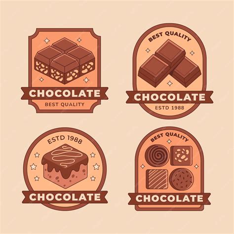 Premium Vector | Hand drawn chocolate logo set