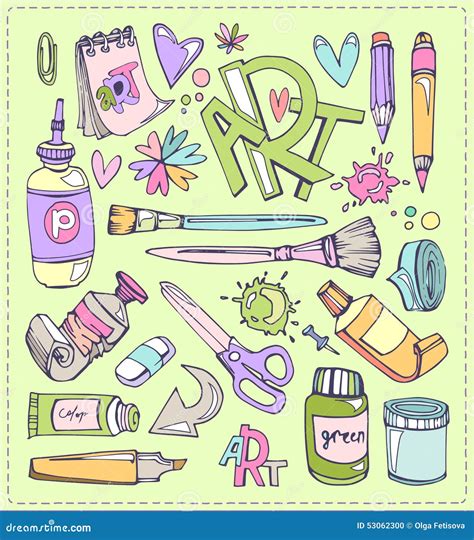 Art stuff set stock vector. Illustration of back, children - 53062300