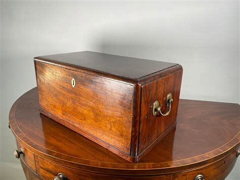 Incredible Georgian Travelling Box with Hidden Locking Mechanism For