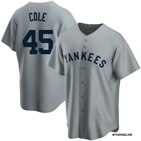 Replica Gerrit Cole Youth New York Yankees Gray Road Cooperstown ...