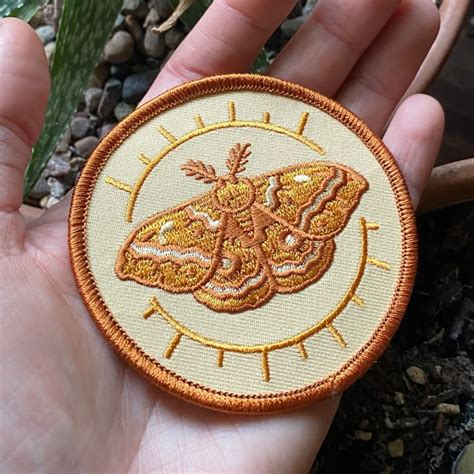 io moth embroidered patch iron  patch embroidered patches