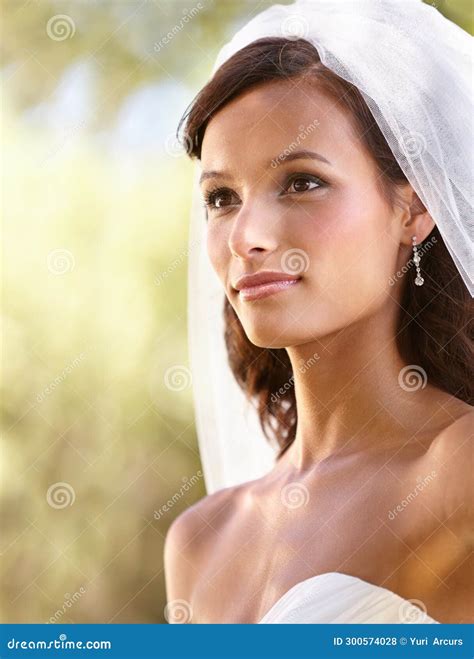Woman, Wedding Dress and Veil for Outdoor Marriage Celebration Event