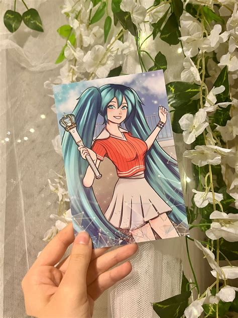 Vocaloid Hatsune Miku Orbit Loona Lightstick Mini Fan Art Print 4x6 ...