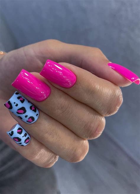 50 Pretty Summer Nails in 2022 For Every Taste : Blue Leopard & Hot ...