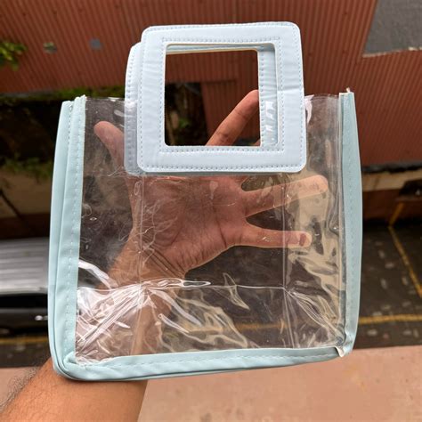 Blue Hamper Bag PVC With Border – Arife.Aesthetics