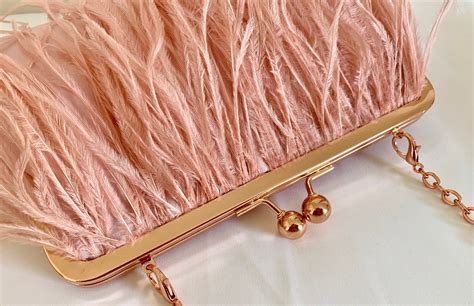 Ostrich Feather Rose Pink Clutch Purse Bridal Clutch | Etsy