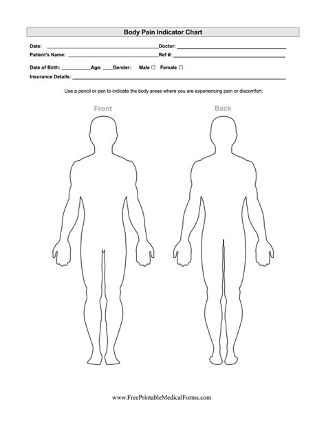 Pain Chart Body Diagram Female - Fill Online, Printable, Fillable, Blank | pdfFiller