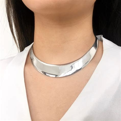 sterling silver choker necklace  women choker collar women collar