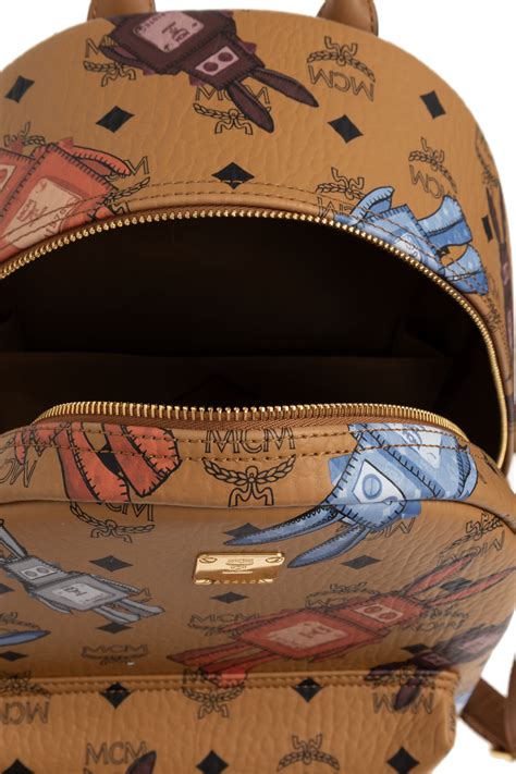 brown backpack  logo mcm vitkac gb