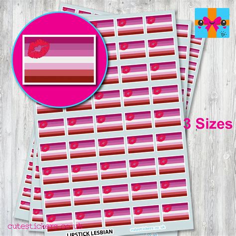Lipstick Lesbian Flag Stickers 3 Sizes - Cute Sticker