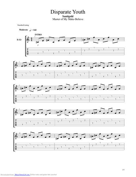 Disparate Youth guitar pro tab by Santogold @ musicnoteslib.com