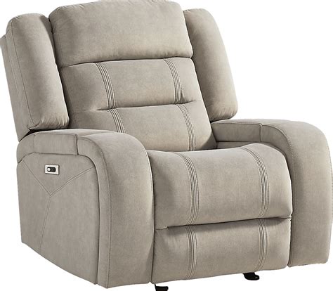 Mckinley Beige Microfiber Power Recliner | Rooms to Go