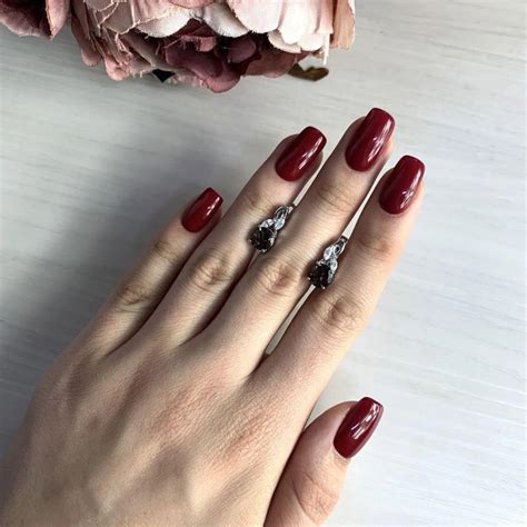 Серебряные серьги SilverLine с натуральным раухтопазом (дымчатым ...