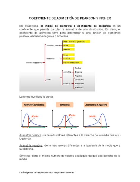 Coeficiente DE Asimetría DE Pearson Y Fisher - COEFICIENTE DE ASIMETRÍA