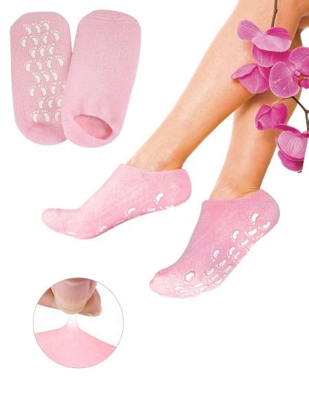 Многоразовые увлажняющие гелевые спа носочки Spa Gel Socks, розовые ...