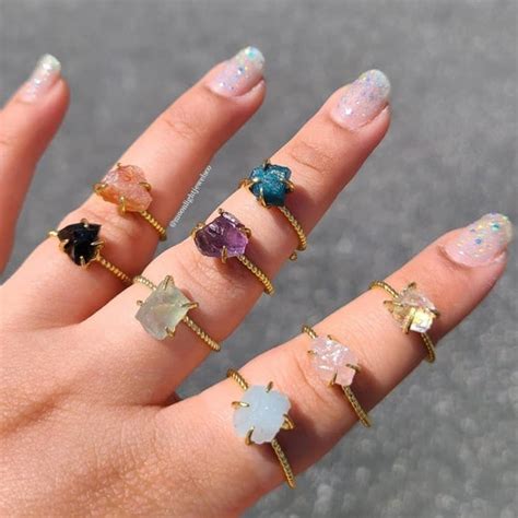 double adjustable crystal ring crystal ring wire wrapped etsy