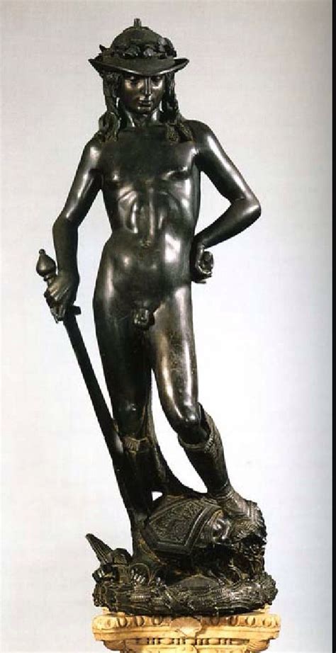 The painting " David" by Donatello. Created 1430-1440 made out of