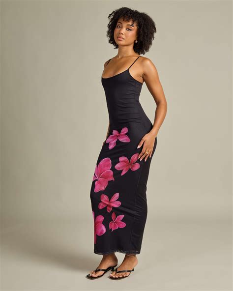 Shop Ava And Ever Susana Maxi Dress In Black/pink Floral - Fast