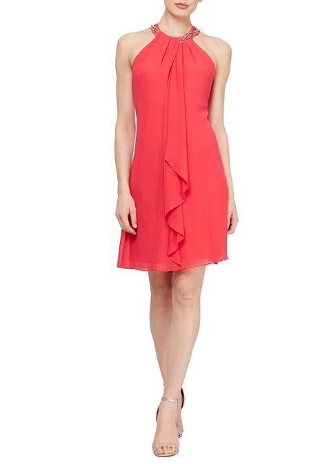 SLNY Beaded Chiffon Dress | Belk