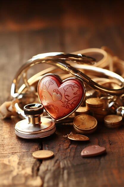 Premium AI Image | heart and stethoscope HD 8K wallpaper Stock ...