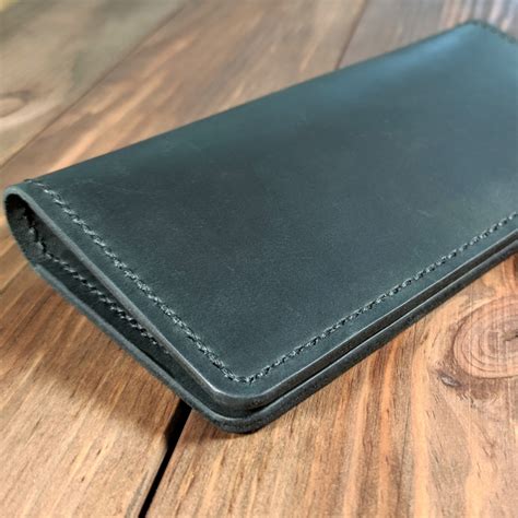 Black leather checkbook cover for Men, Leather standard checkbook cover CC022