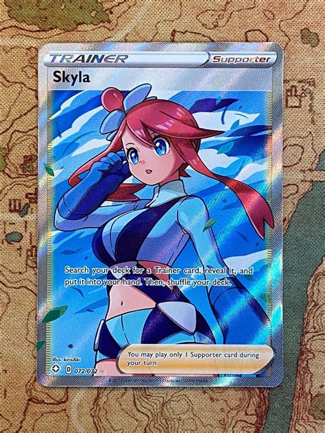 Pokemon Card TCG - Skyla 072/072 Ultra Rare Full Art Trainer Shining