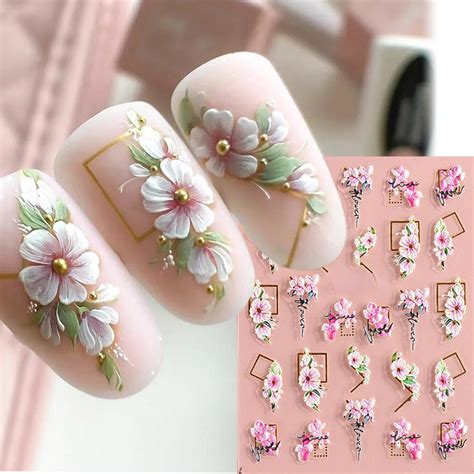 Купить 5D трехмерные наклейки для дизайна ногтей Ins Summer Fresh ...