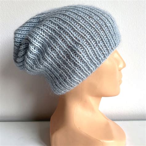 Handmade Czapka damska AUREA 100% Baby Merino plus moher i jedwab 43/06 ...