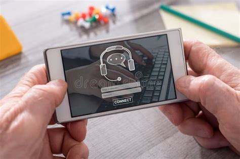 concept  phone support stock photo image  assistant